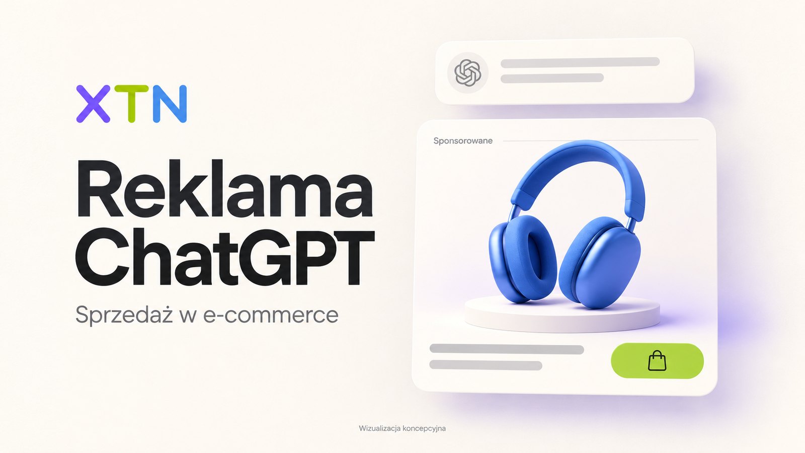 Koszyk sklepu internetowego połączony z katalogiem produktów i panelem kampanii, z kolorowym logo XTN.