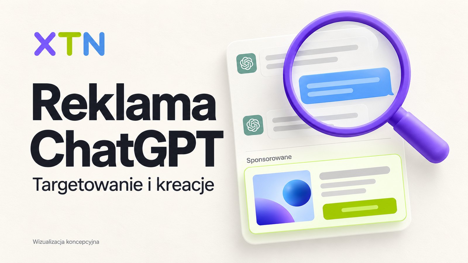 Koncepcyjna karta reklamy mebli biurowych połączona z potrzebą klienta i dopasowaną stroną produktu.