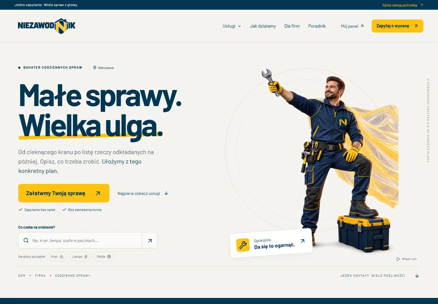 Niezawodnik — podgląd strony